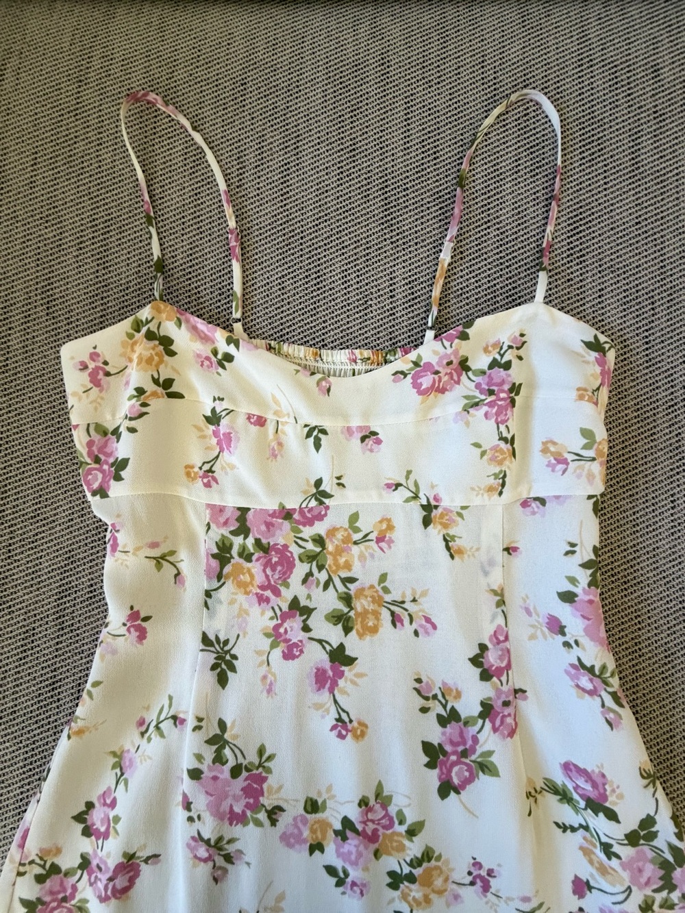 NEW Reformation Milica Midi Dress Posy Cream Pink Floral | US 6 UK 10 - Picture 10 of 16